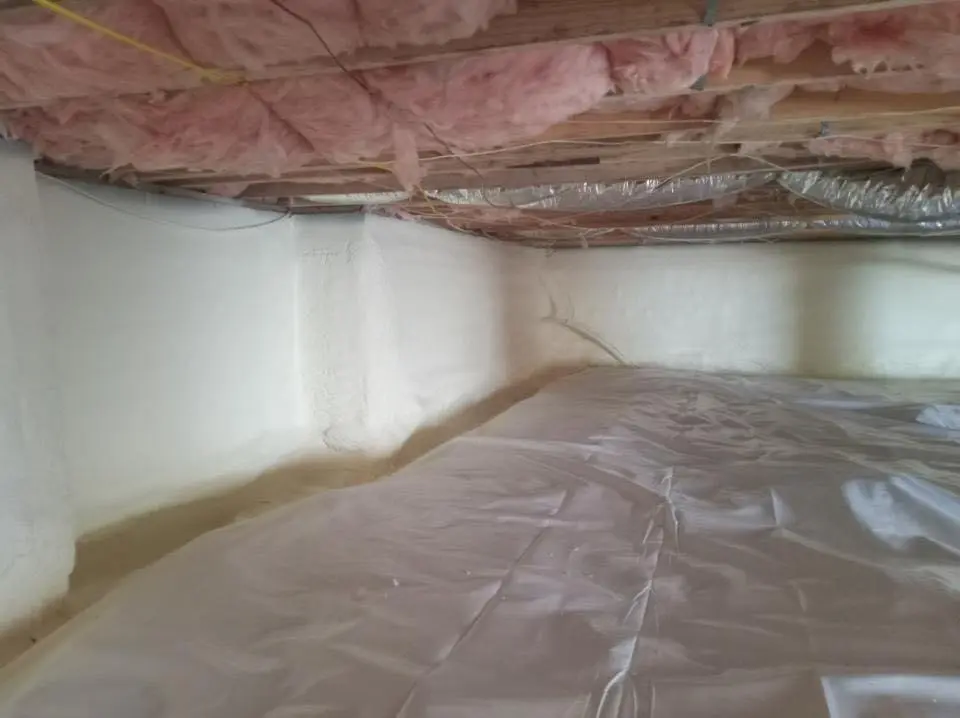 Crawl space encapsulation with closed-cell spray foam for Roof Waterproofing in Brookfield